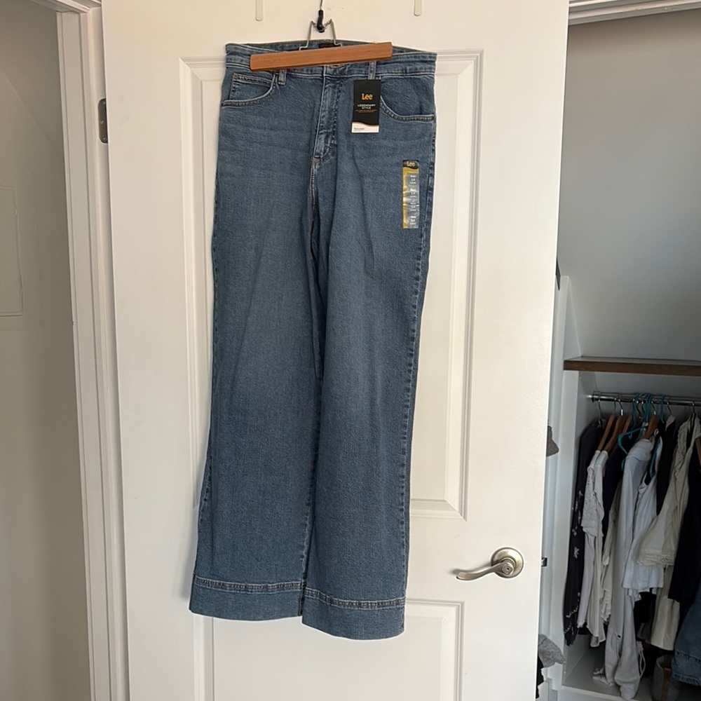 Lee Women's Trouser/Wide Leg Blue Jeans
